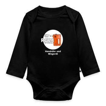 DDR Nostalgie Kult RG28 Hausfrau Geschenk - Baby Bio-Langarm-Body - Schwarz - Vorne