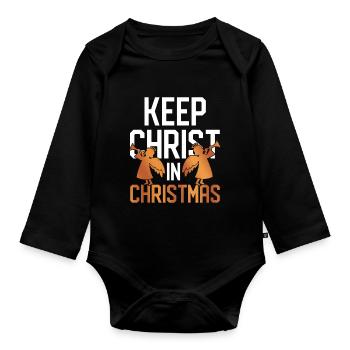 Jesus Christkind Weihnachten - Baby Bio-Langarm-Body - Schwarz - Vorne
