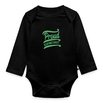 Needle practice acupuncture acupuncture profession - Organic Longsleeve Baby Bodysuit - black - Front