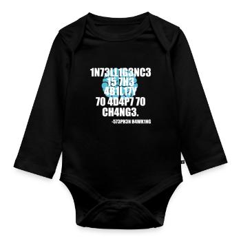 Intelligence Stephen Hawking Citation Motivation - Body Bébé bio manches longues - noir - Devant