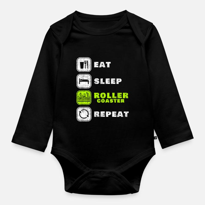 roller coaster - Organic Longsleeve Baby Bodysuit - black