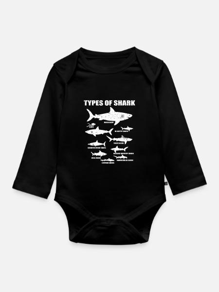 Requin Fan Nature Espèces Drôle Plongeur Tigre Cadeau - Langærmet babybody, økologisk bomuld - sort