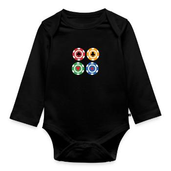 Poker - Baby Bio-Langarm-Body - Schwarz - Vorne