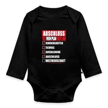 Ausbildung ABSCHLUSS Berufsabschluss Azubi Geselle - Baby Bio-Langarm-Body - Schwarz - Vorne
