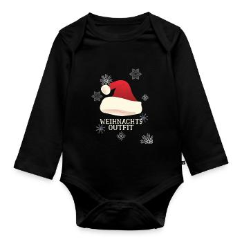 Drôle de sort de noël tenue de Noël - Body Bébé bio manches longues - noir - Devant