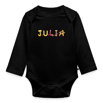 Julia - Baby Bio-Langarm-Body - Schwarz - Vorne