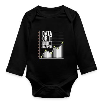 Daten Nerd Analytiker Statistiker Wissenschaftleri - Baby Bio-Langarm-Body - Schwarz - Vorne