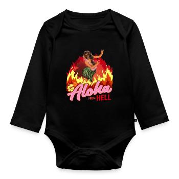 Aloha from Hell I Funny Hawaii Dance Shirt - Organic Longsleeve Baby Bodysuit - black - Front