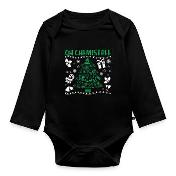 Chimie de Noël Oh Chimistree - Body Bébé bio manches longues - noir - Devant