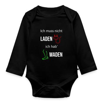 Radfahrer Lustiger Fahrrad Anti Ebike Spruch - Baby Bio-Langarm-Body - Schwarz - Vorne