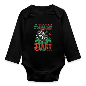 Dart - Baby Bio-Langarm-Body - Schwarz - Vorne