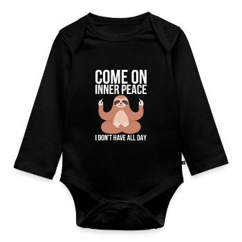 Jokes Yoga Exercise Design Cote I Don’t Have All - Body Bébé bio manches longues - noir - Devant