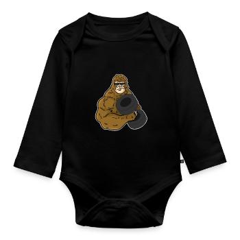 Der stärkste Affe im Dschungel - Swole Ape - Baby Bio-Langarm-Body - Schwarz - Vorne