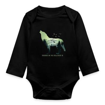 There is no Planet B - Umweltschutz Klimaschutz - Baby Bio-Langarm-Body - Schwarz - Vorne