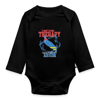 Ich brauche keine Therapie - Aruba - Baby Bio-Langarm-Body - Schwarz - Vorne