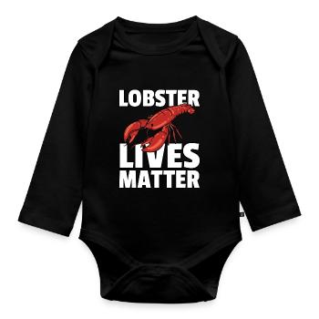 Homard homard écrevisse cancer crabe - Body Bébé bio manches longues - noir - Devant