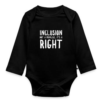 Inclusion integration law special education shirt - Organic Longsleeve Baby Bodysuit - black - Front