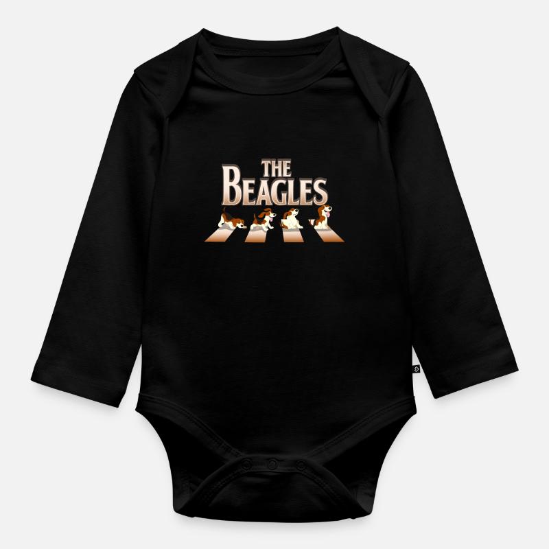 Beagle - Baby Bio-Langarm-Body - Schwarz