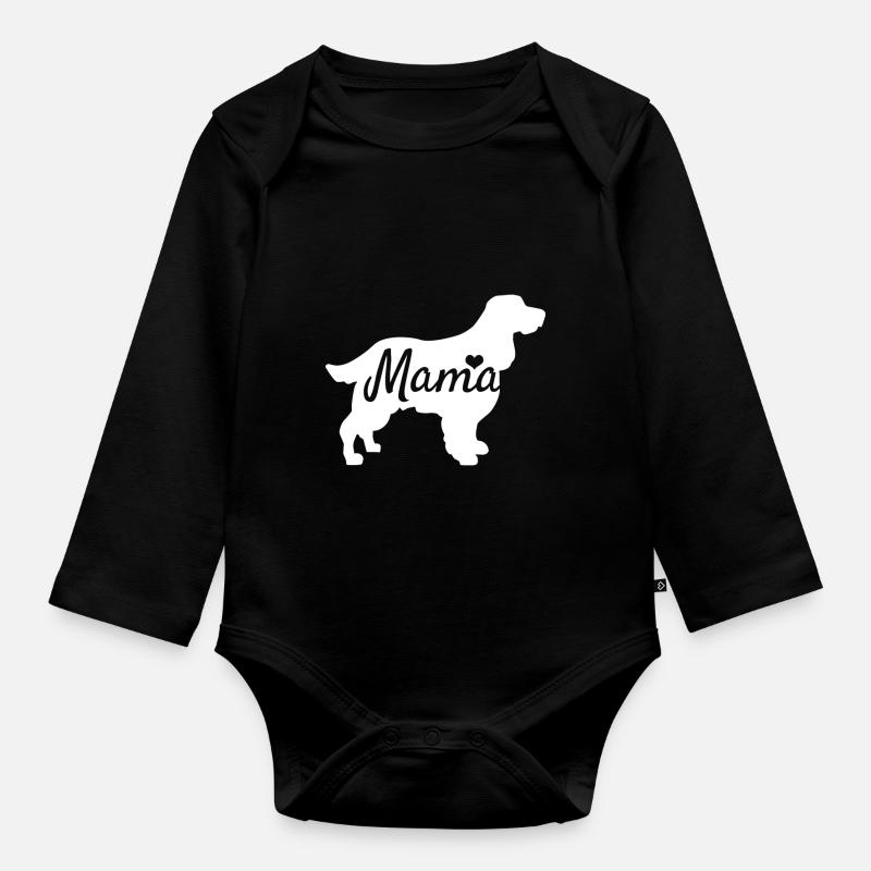 Cocker Spaniel - Baby Bio-Langarm-Body - Schwarz