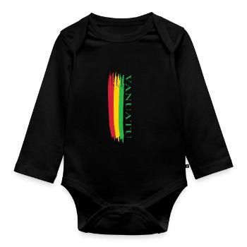 vanuatu skizzierte Landesfarben - Baby Bio-Langarm-Body - Schwarz - Vorne