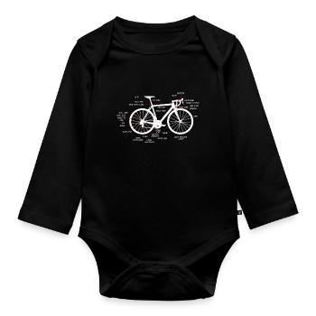 Road bike anatomy road bike components - Organic Longsleeve Baby Bodysuit - black - Front