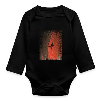 Climbing and sport gifts - climbing and climber - Organic Longsleeve Baby Bodysuit - black - Front