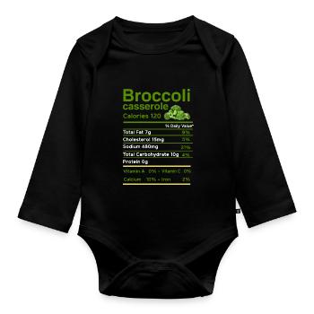 brocoli - Body Bébé bio manches longues - noir - Devant