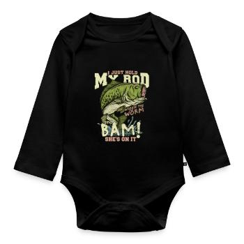 Fischen - Baby Bio-Langarm-Body - Schwarz - Vorne