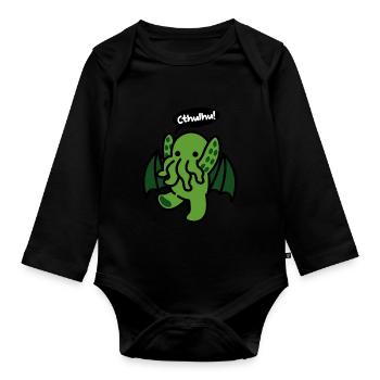 Little Cthulhu - Body Bébé bio manches longues - noir - Devant