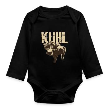 Cows gift Kuhl like Muhviestar executive - Organic Longsleeve Baby Bodysuit - black - Front