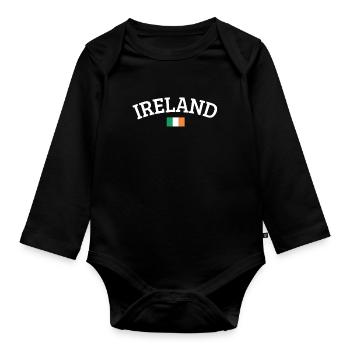 Irlande - Body Bébé bio manches longues - noir - Devant