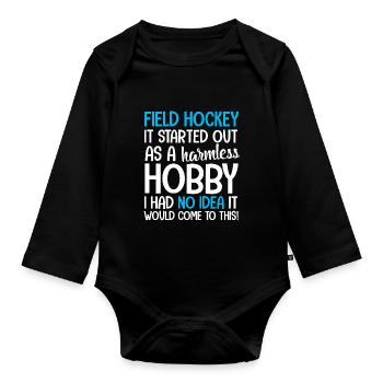 Field hockey field hockey indoor hockey hockey - Organic Longsleeve Baby Bodysuit - black - Front