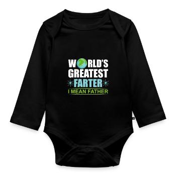 Le plus grand fœtus du monde, je voulais un cadeau père-père - Body Bébé bio manches longues - noir - Devant