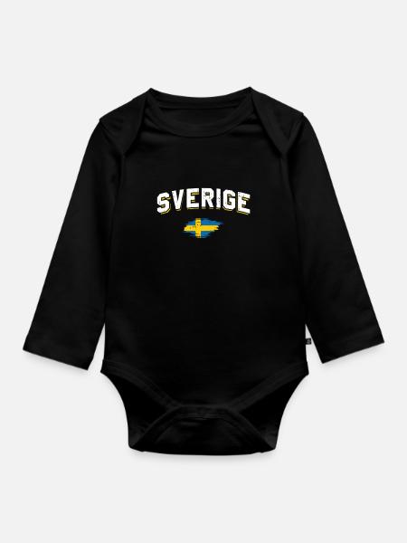 Schweden - Baby Bio-Langarm-Body - Schwarz