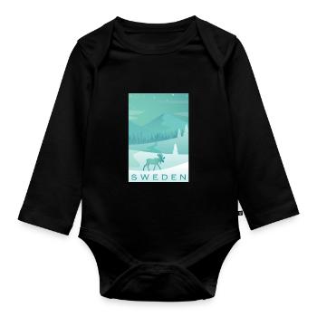 Suède - Body Bébé bio manches longues - noir - Devant