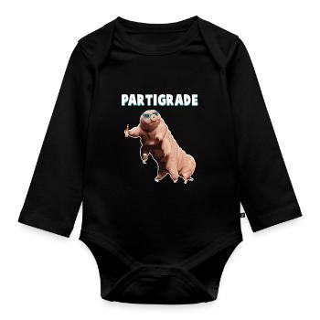Tardigrade water bear microbiologist student party - Organic Longsleeve Baby Bodysuit - black - Front