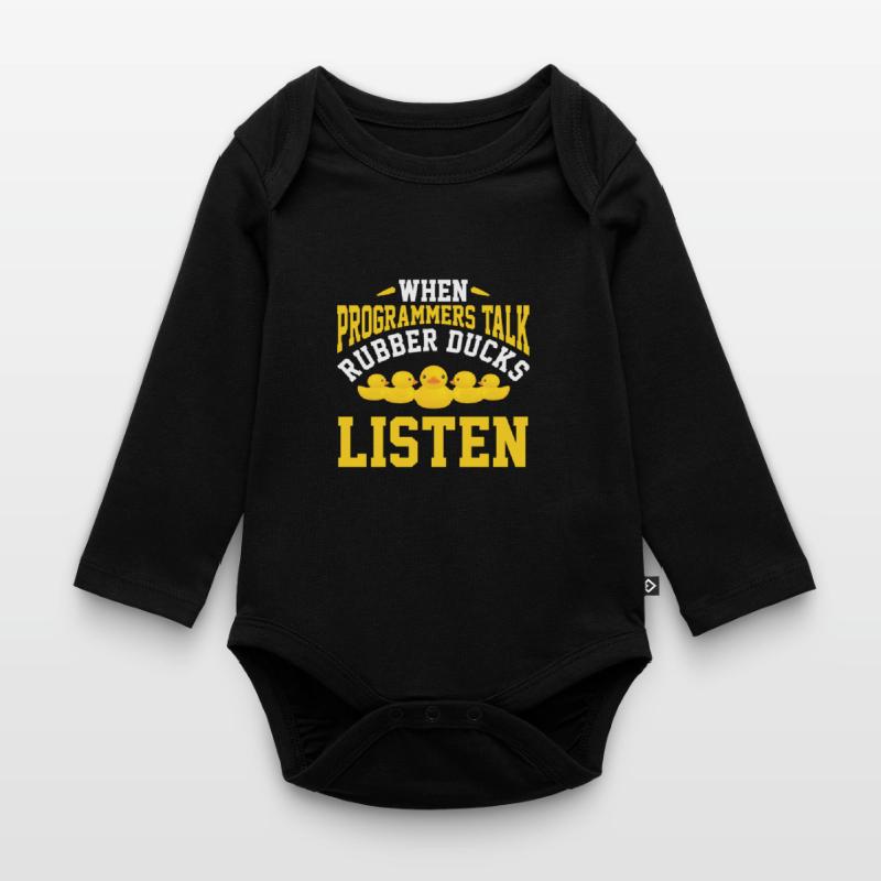IT programmer developer rubber duck Organic Longsleeve Baby Bodysuit