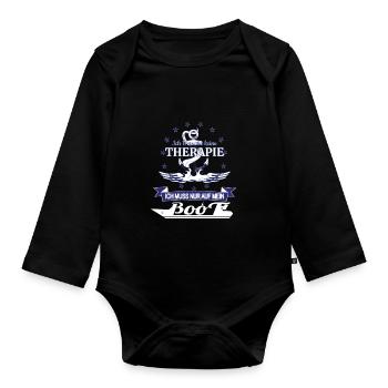I don't need a therapy boat - Organic Longsleeve Baby Bodysuit - black - Front