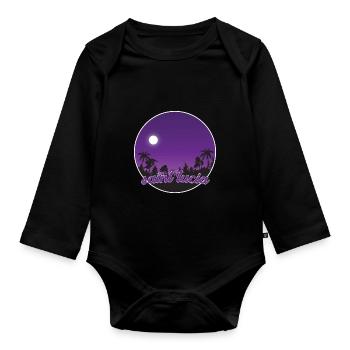 St. Lucia lila Paradies - Baby Bio-Langarm-Body - Schwarz - Vorne