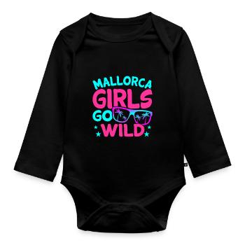 Mallorca - Organic Longsleeve Baby Bodysuit - black - Front