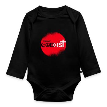 Defend Coexist - Baby Bio-Langarm-Body - Schwarz - Vorne