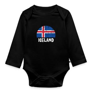 Iceland - Organic Longsleeve Baby Bodysuit - black - Front