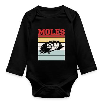 MOLES - Organic Longsleeve Baby Bodysuit - black - Front