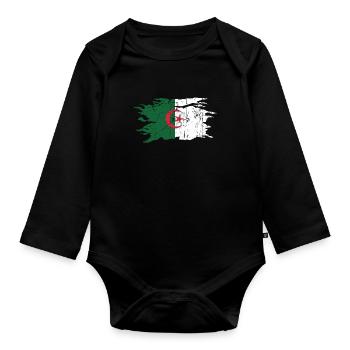 Algerien - Baby Bio-Langarm-Body - Schwarz - Vorne