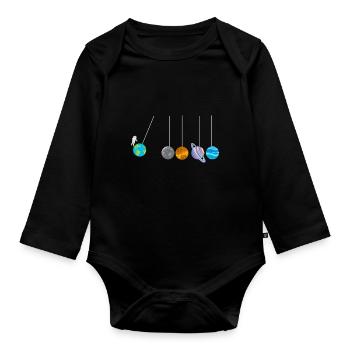 Spherical Astrophysicist Astronaut Shirt - Organic Longsleeve Baby Bodysuit - black - Front