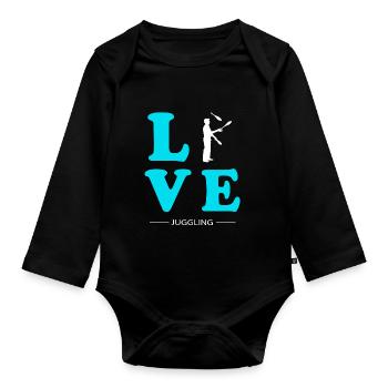 JUGGLING LOVE - Body Bébé bio manches longues - noir - Devant
