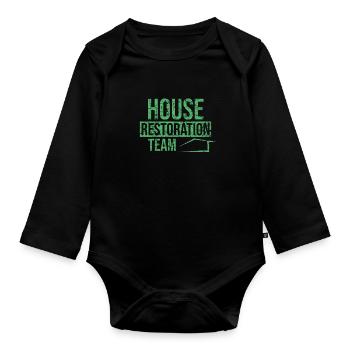 Team Sanieren Restaurieren Renovieren Sanierung - Baby Bio-Langarm-Body - Schwarz - Vorne