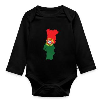 Portugal - Baby Bio-Langarm-Body - Schwarz - Vorne