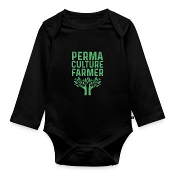 Permaculture Gardener - Organic Longsleeve Baby Bodysuit - black - Front