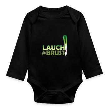 LAUCH #BRUST FITNESS TRAINING MUSKULÖS - Baby Bio-Langarm-Body - Schwarz - Vorne
